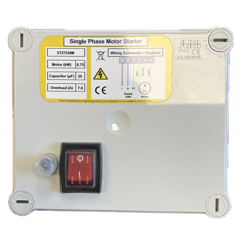 Capacitor/Overload Motor Control Box for Lowara Borehole Pumps