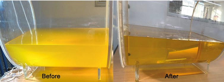 Before and After Aquafighter® - Diesel Fuel Tank Water Absorber